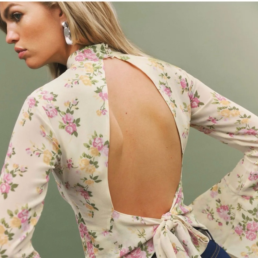 Reformation Roxana Top Ivory - Size 4
